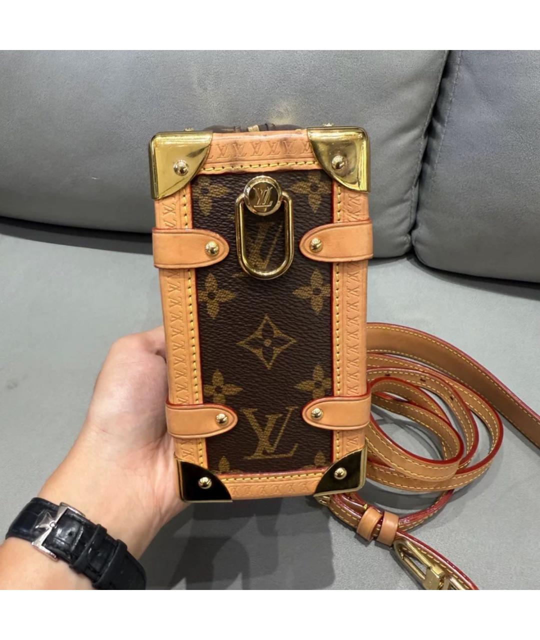 LOUIS VUITTON Коричневая кожаная сумка через плечо, фото 4
