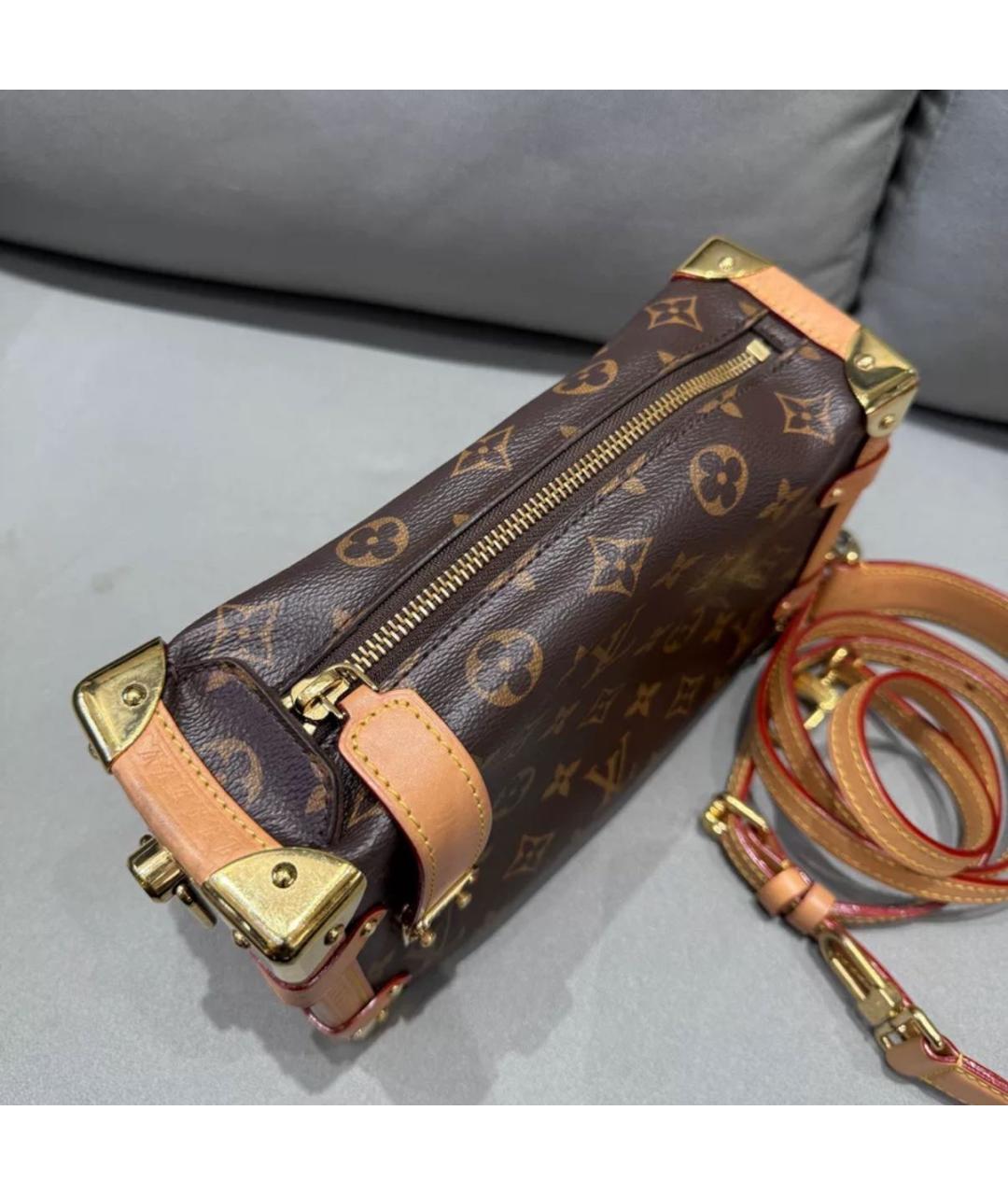 LOUIS VUITTON Коричневая кожаная сумка через плечо, фото 5