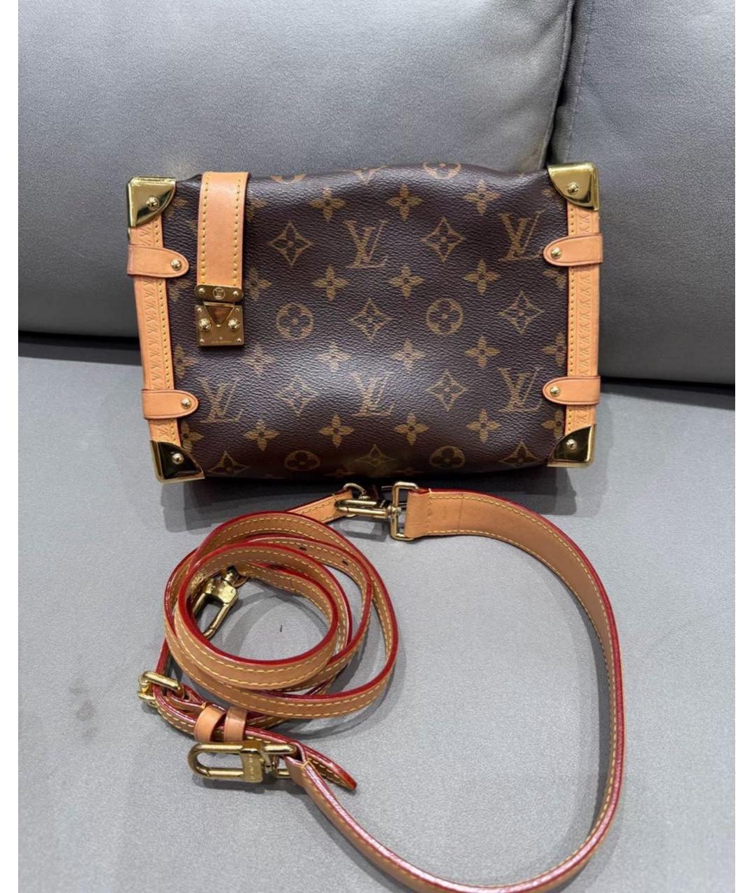 LOUIS VUITTON Коричневая кожаная сумка через плечо, фото 8