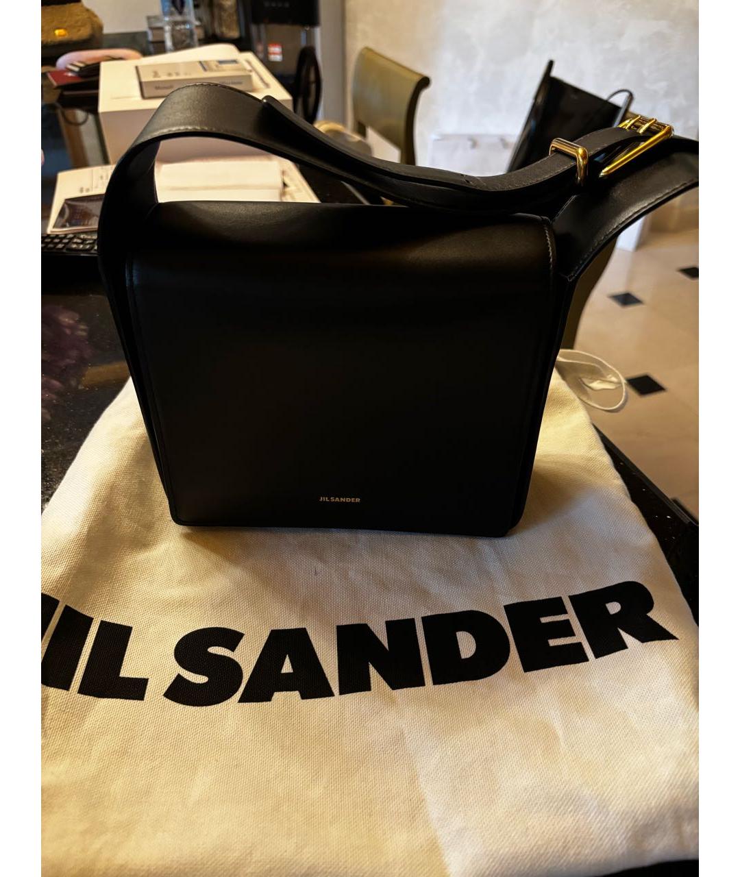 JIL SANDER Черная кожаная сумка через плечо, фото 5