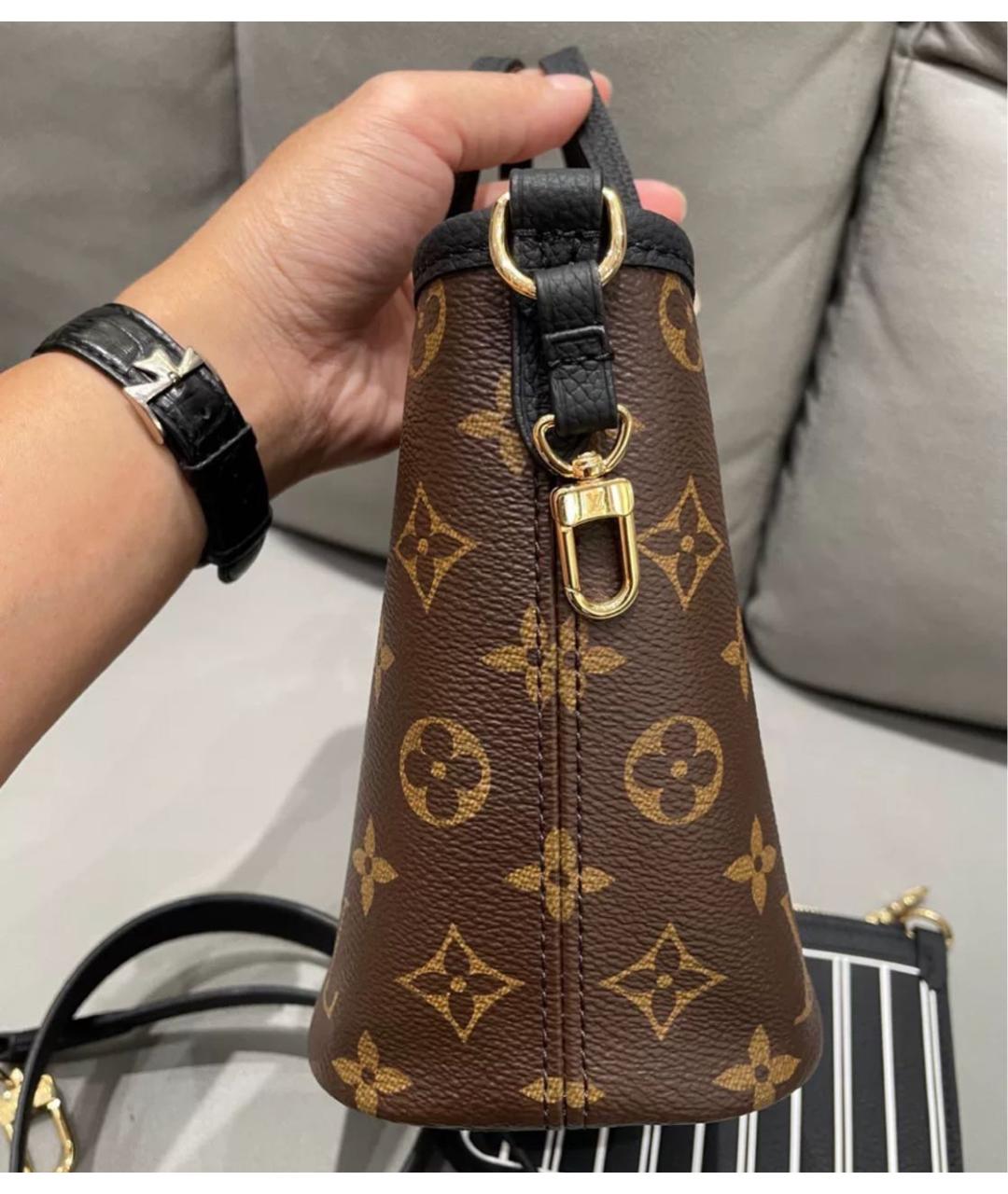 LOUIS VUITTON Коричневая кожаная сумка тоут, фото 3