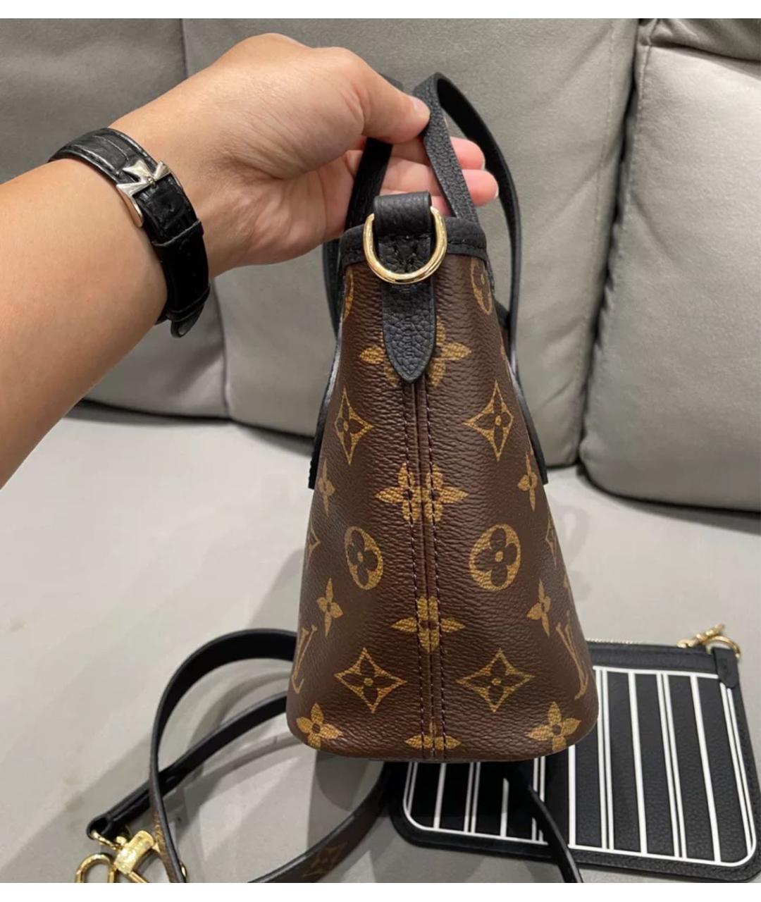 LOUIS VUITTON Коричневая кожаная сумка тоут, фото 2