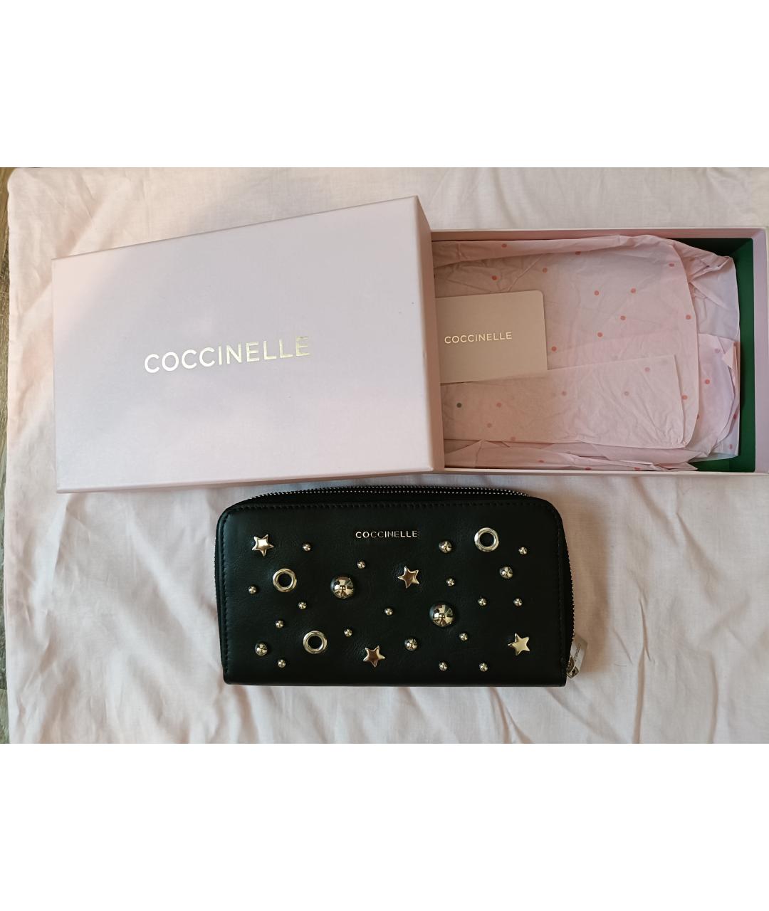 COCCINELLE Черный кожаный кошелек, фото 6
