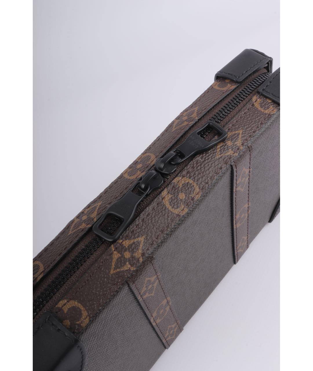 LOUIS VUITTON Коричневая кожаная барсетка, фото 3