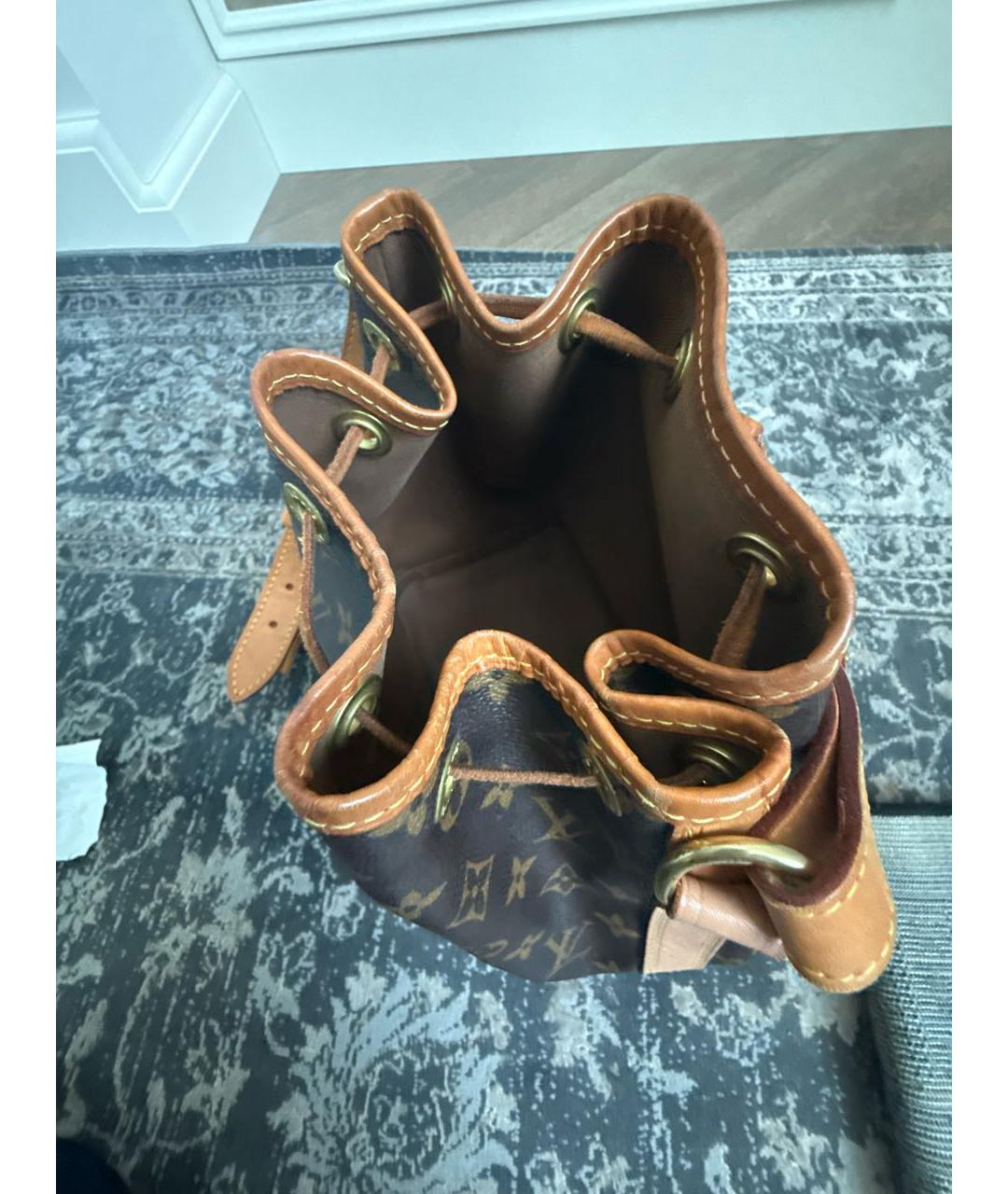 LOUIS VUITTON Коричневая кожаная сумка через плечо, фото 4