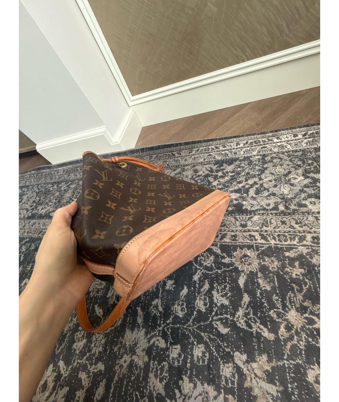 LOUIS VUITTON Коричневая кожаная сумка через плечо, фото 7