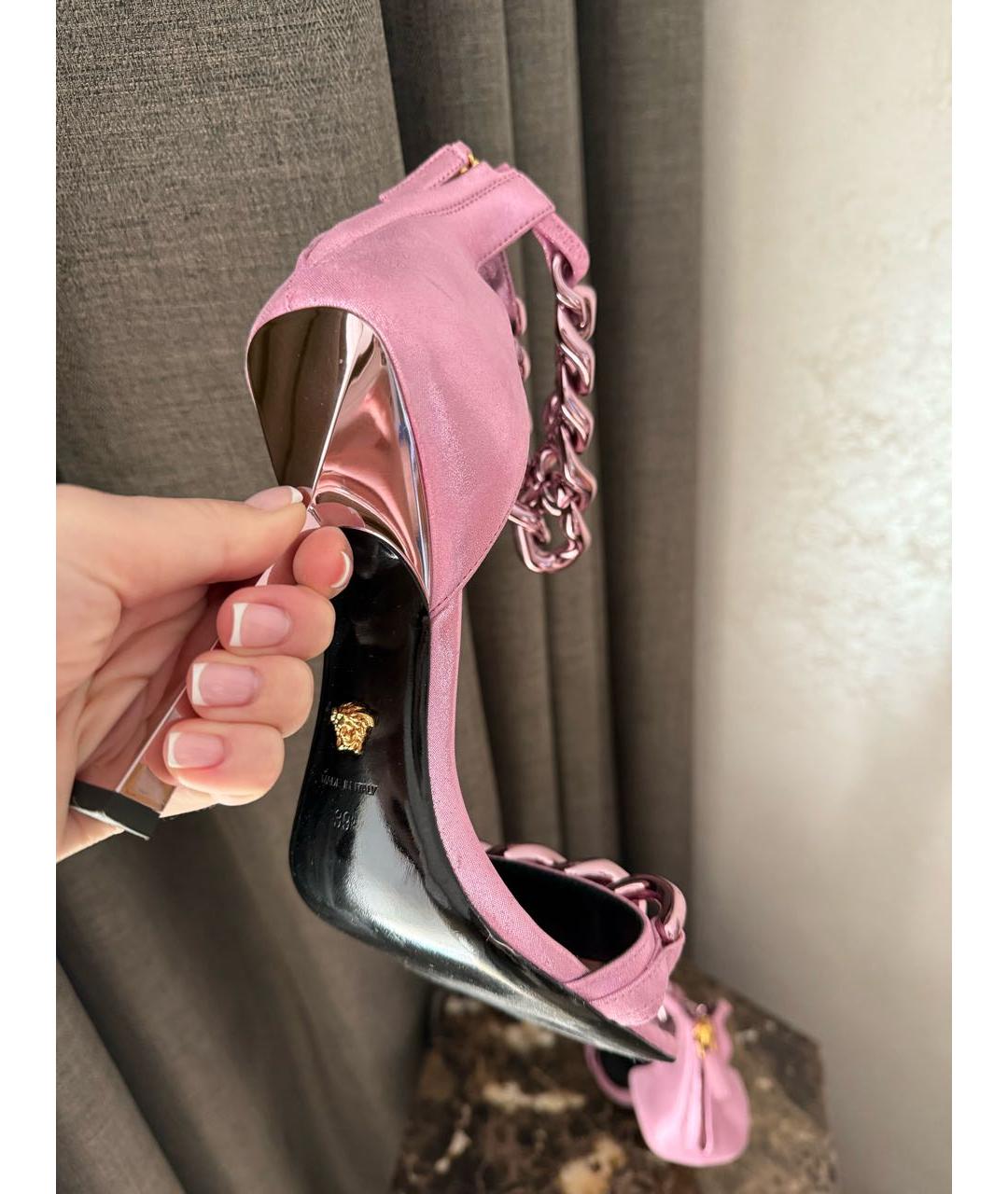 VERSACE Розовые босоножки, фото 4