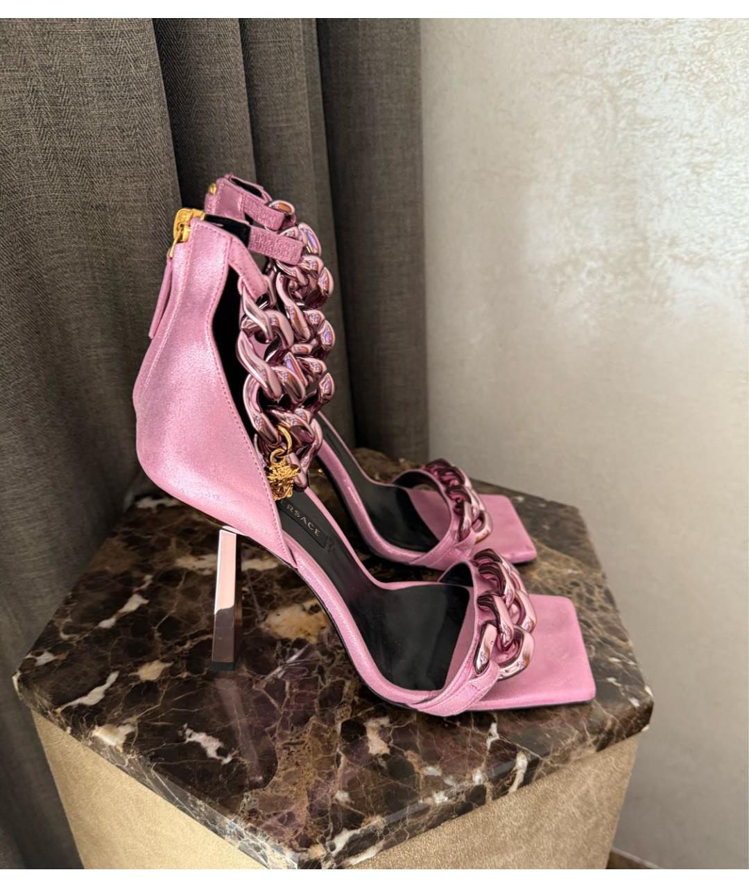 VERSACE Розовые босоножки, фото 5