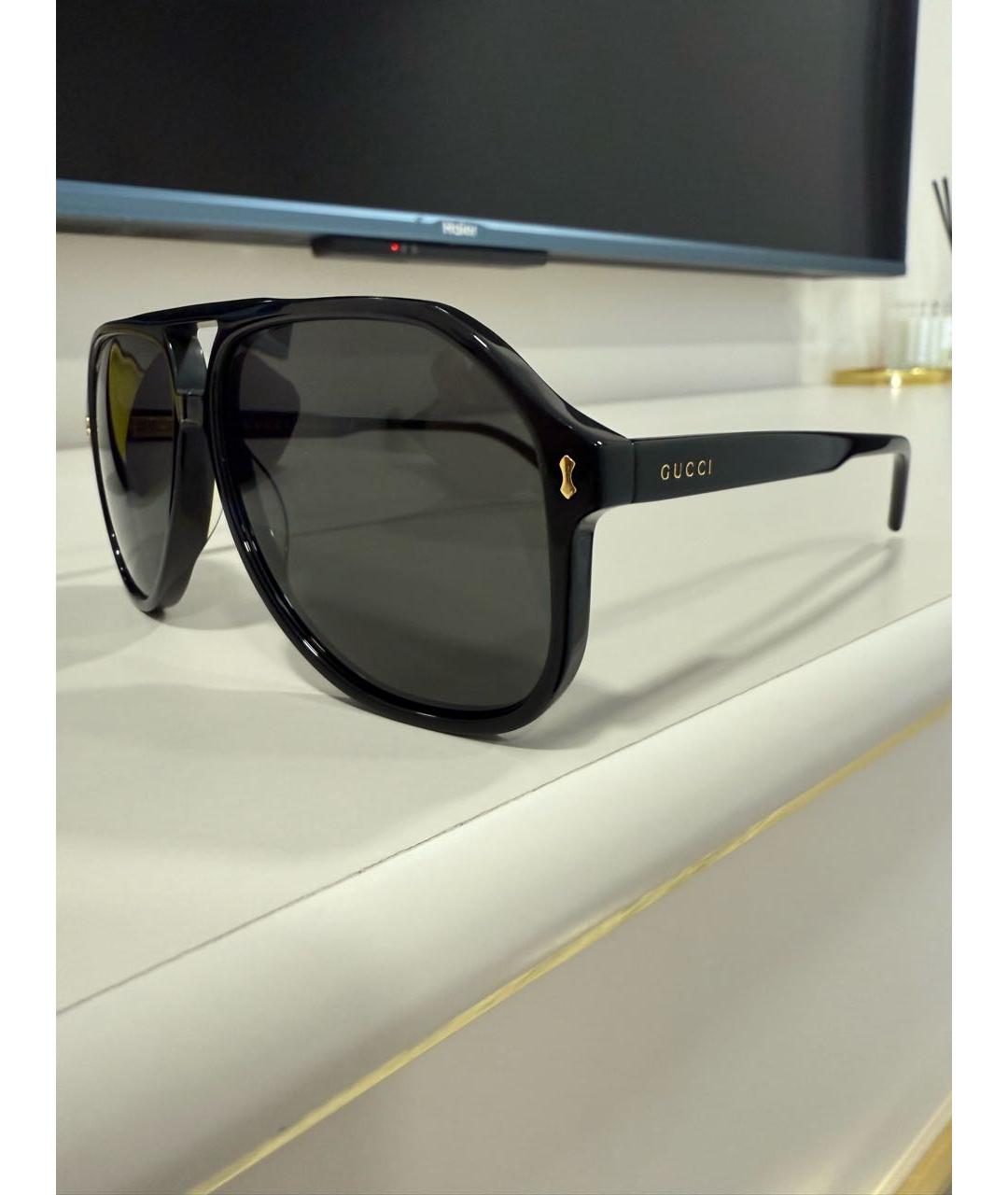 GUCCI Черные пластиковые солнцезащитные очки, фото 3