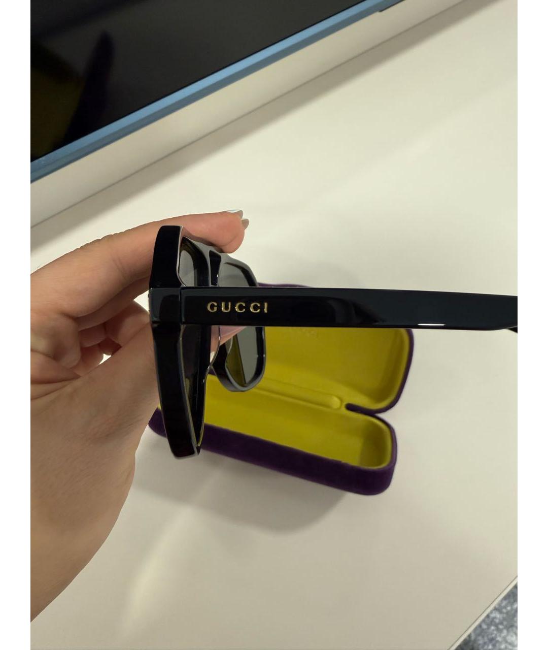GUCCI Черные пластиковые солнцезащитные очки, фото 2