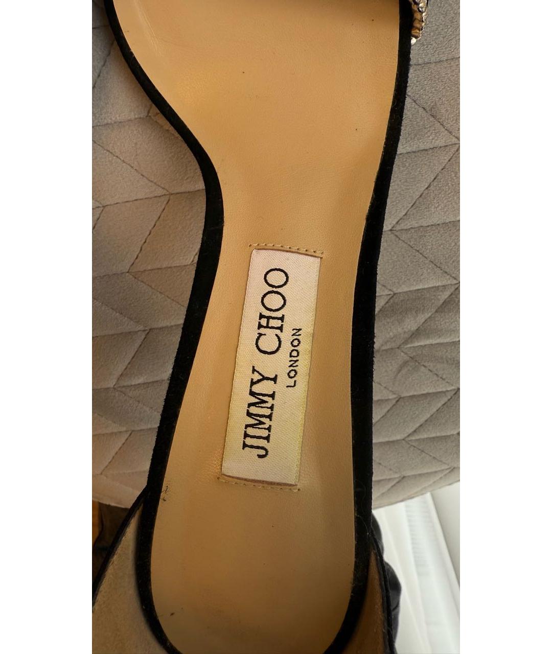 JIMMY CHOO Черные замшевые босоножки, фото 6