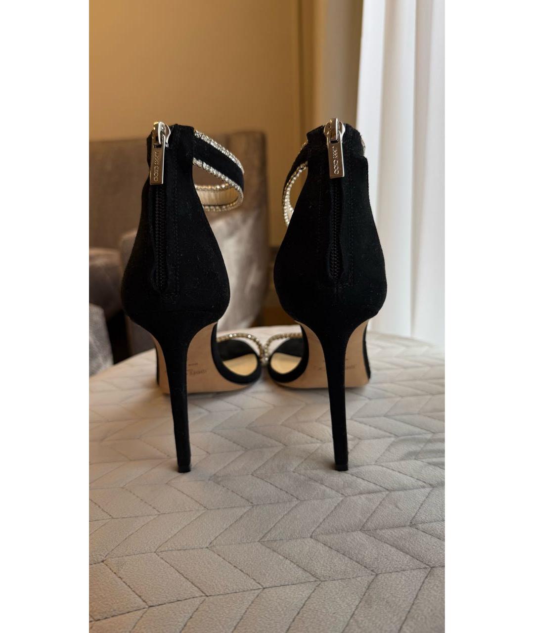 JIMMY CHOO Черные замшевые босоножки, фото 4