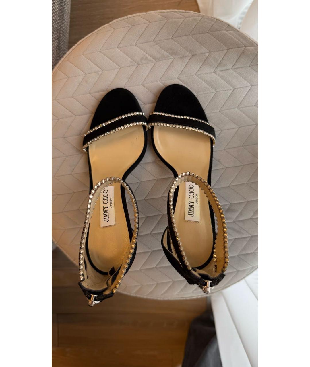 JIMMY CHOO Черные замшевые босоножки, фото 3