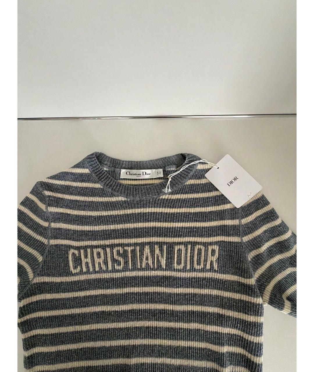 CHRISTIAN DIOR Голубой льняной джемпер / свитер, фото 4