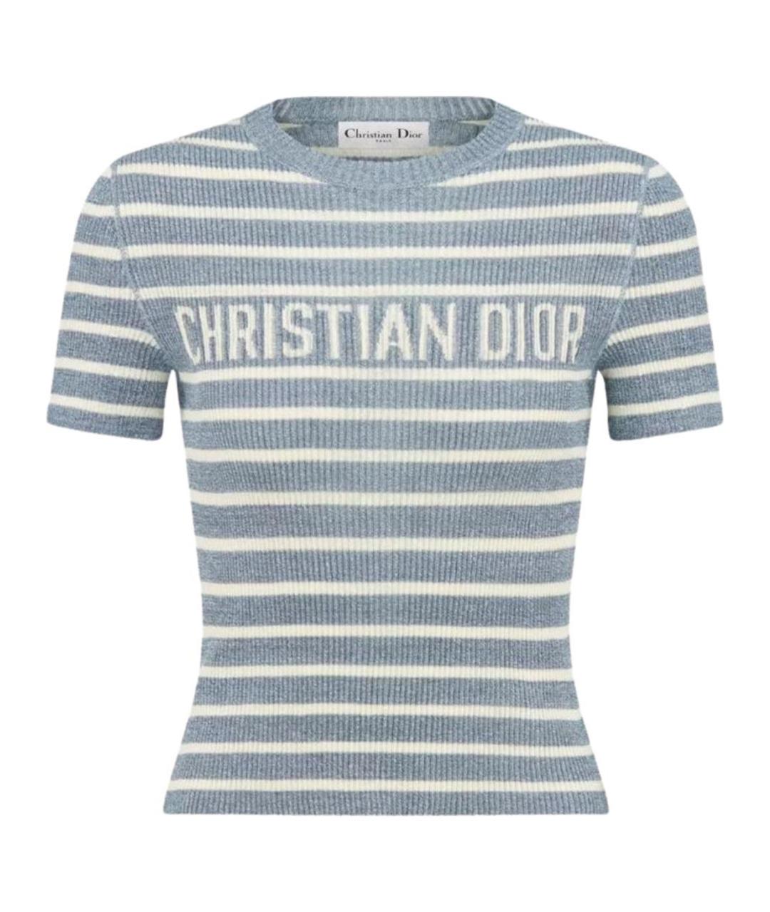 CHRISTIAN DIOR Голубой льняной джемпер / свитер, фото 1