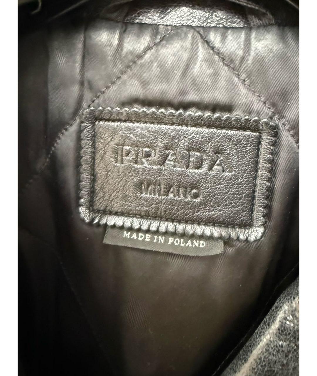 PRADA Черная кожаная куртка, фото 4
