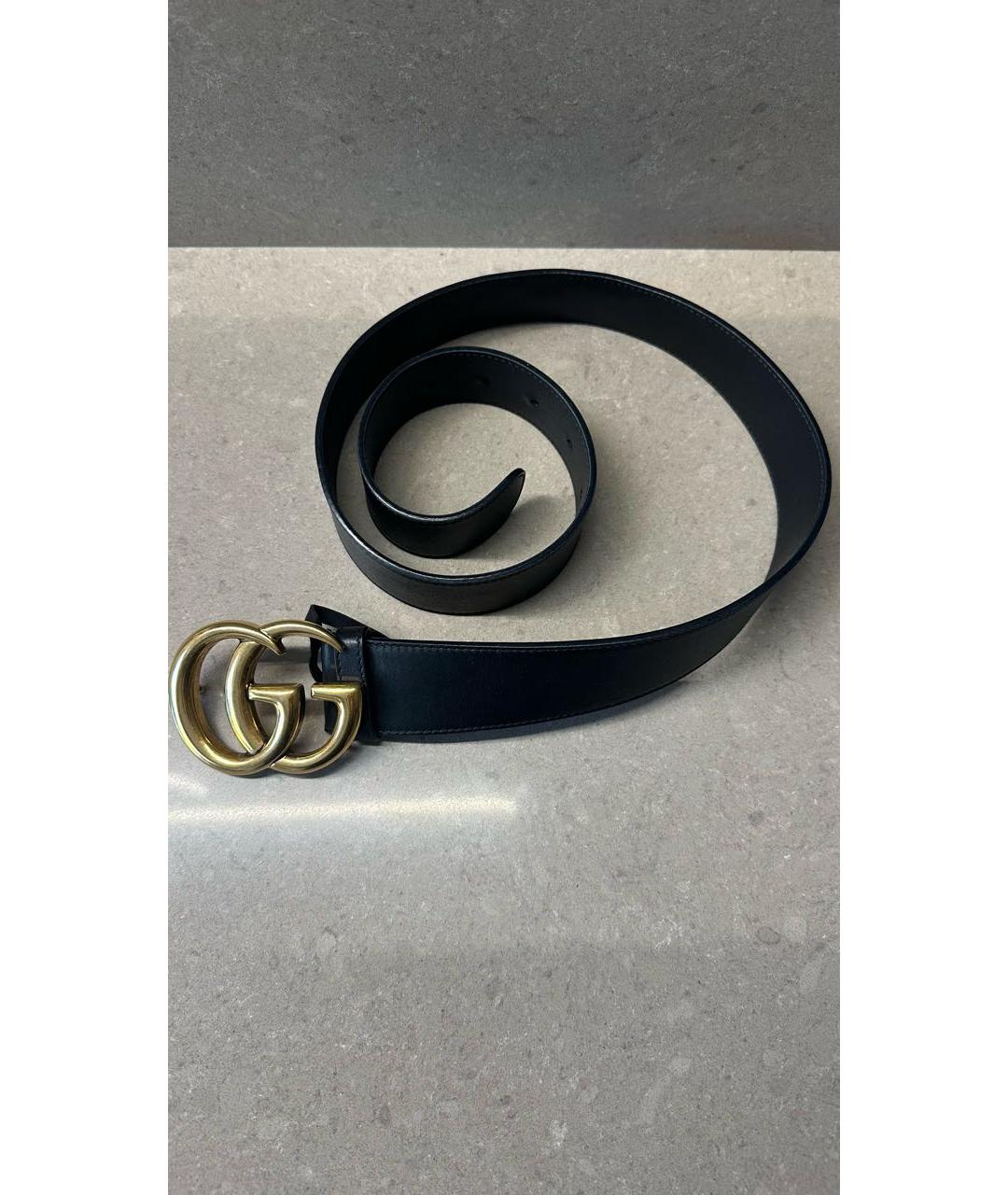 GUCCI Черный кожаный ремень, фото 2