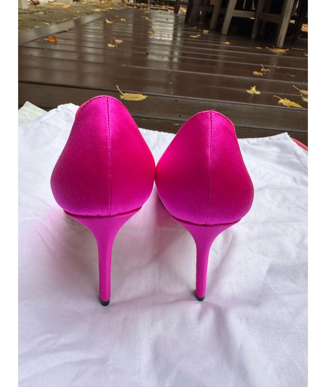 JIMMY CHOO Фуксия текстильные туфли, фото 4