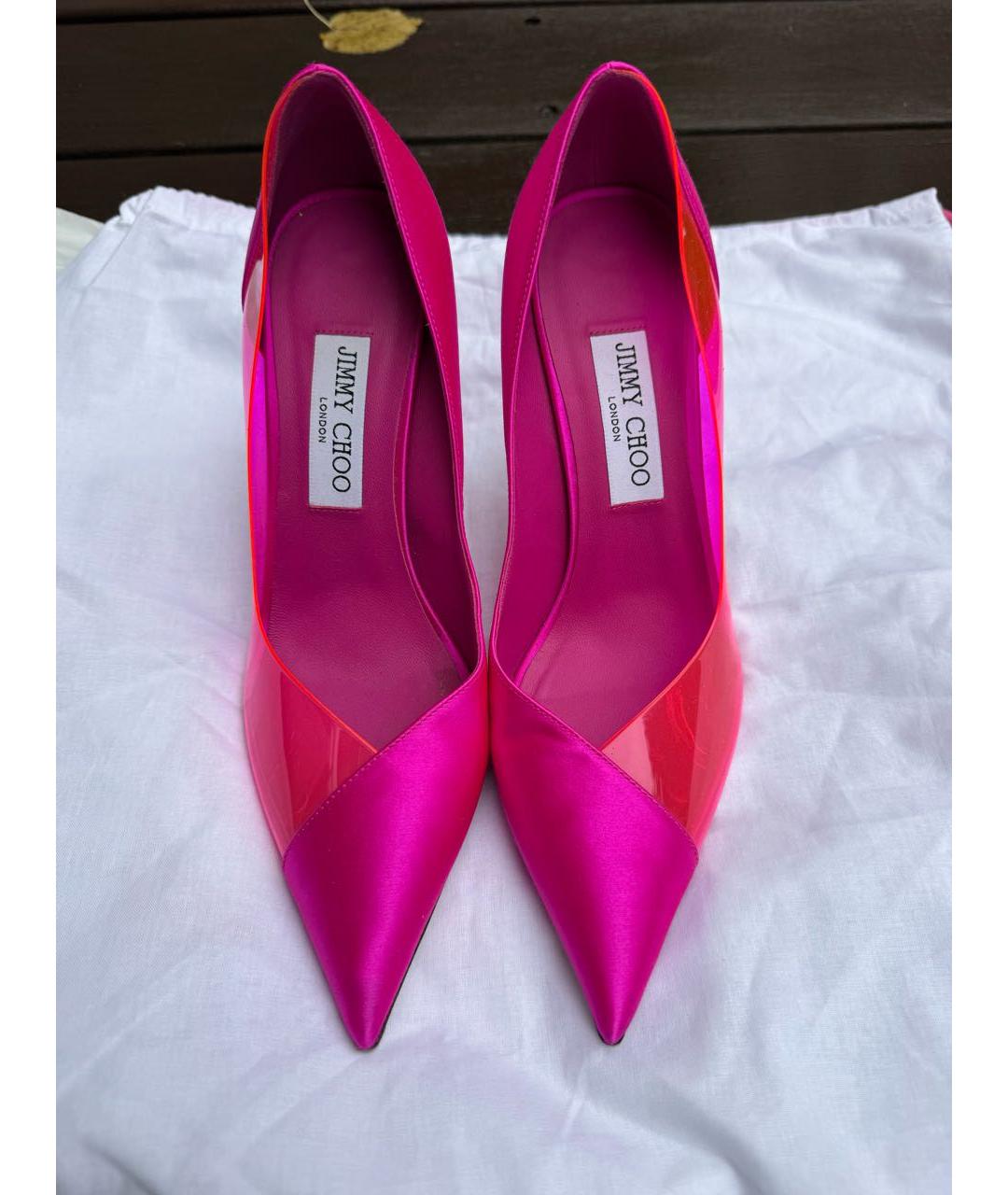 JIMMY CHOO Фуксия текстильные туфли, фото 2