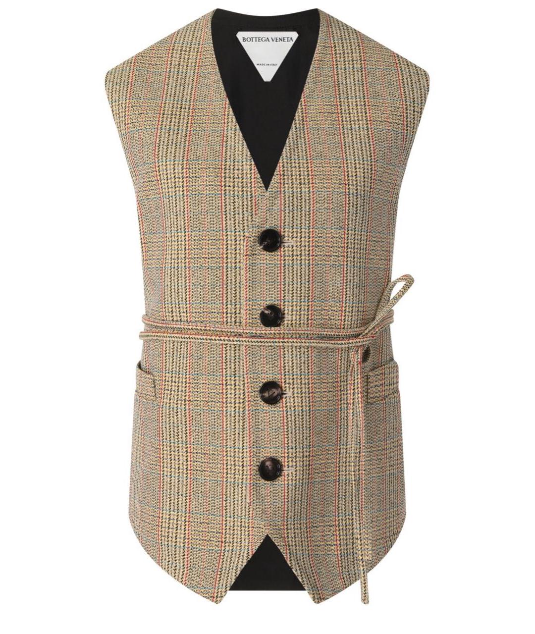 BOTTEGA VENETA Бежевый шерстяной жилет, фото 5