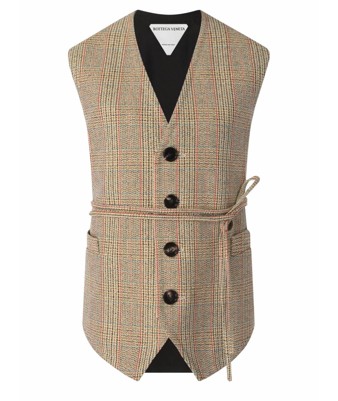 BOTTEGA VENETA Бежевый шерстяной жилет, фото 1