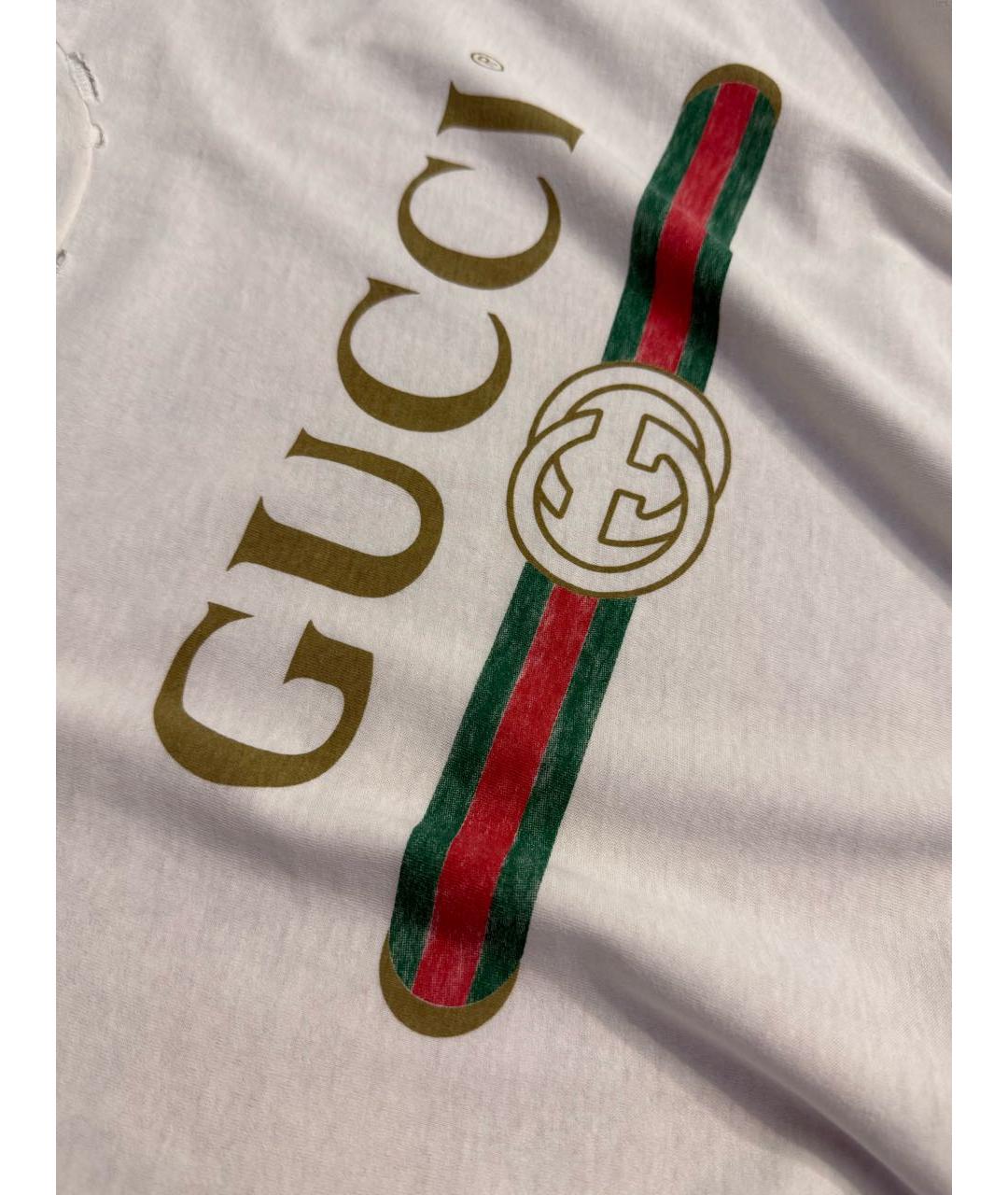 GUCCI Белая хлопковая футболка, фото 3