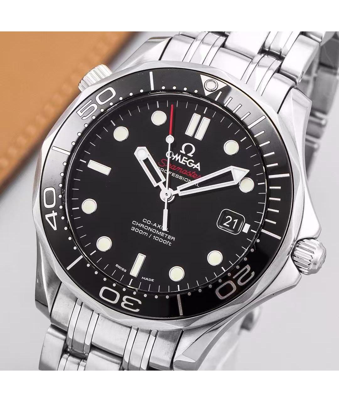 OMEGA Серебряные металлические часы, фото 4