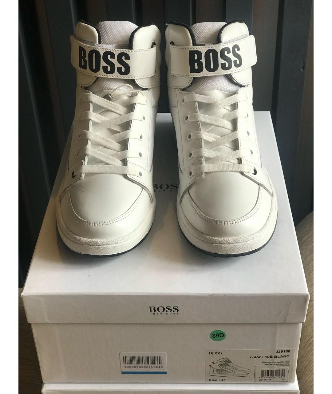 HUGO BOSS Белые кожаные кроссовки, фото 2