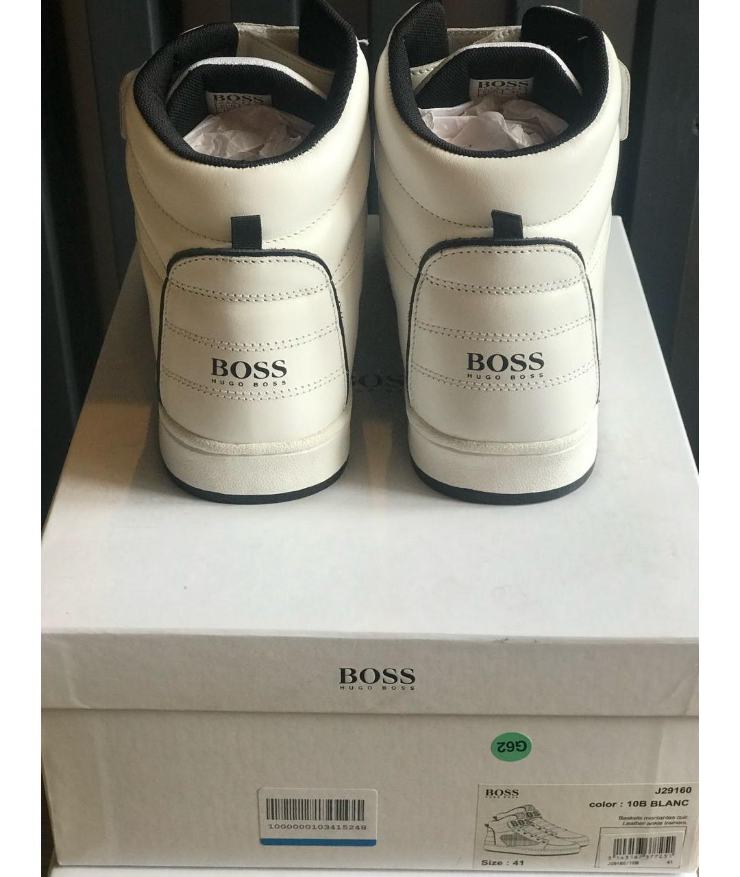 HUGO BOSS Белые кожаные кроссовки, фото 3