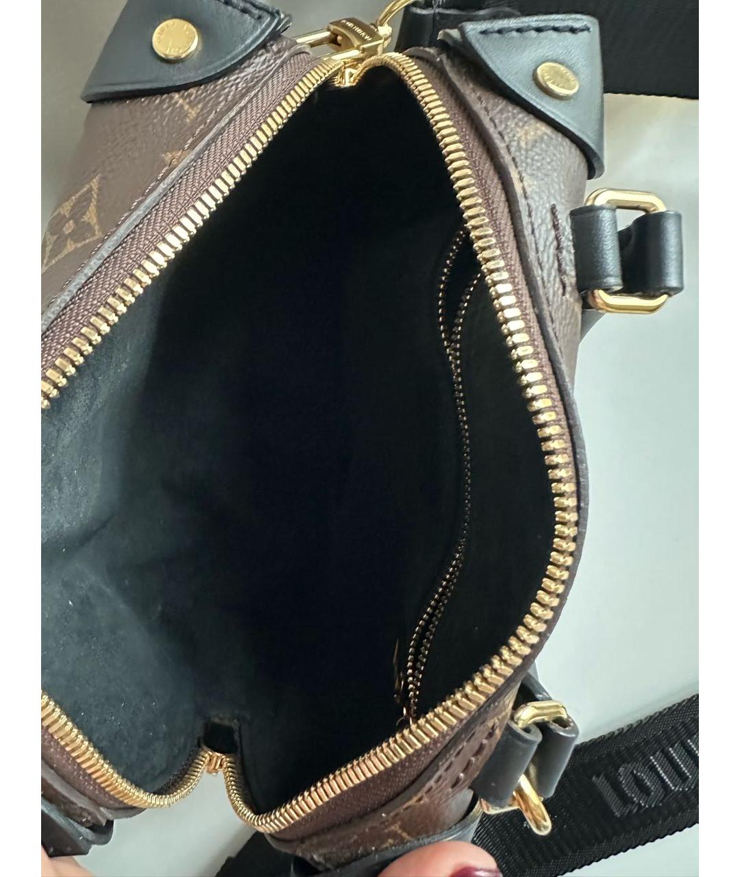 LOUIS VUITTON Коричневая кожаная сумка через плечо, фото 4