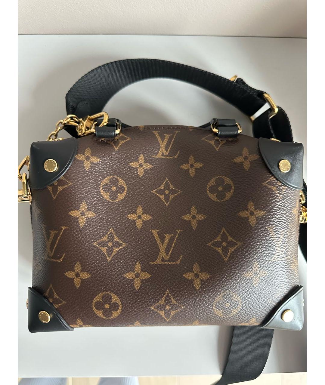 LOUIS VUITTON Коричневая кожаная сумка через плечо, фото 6