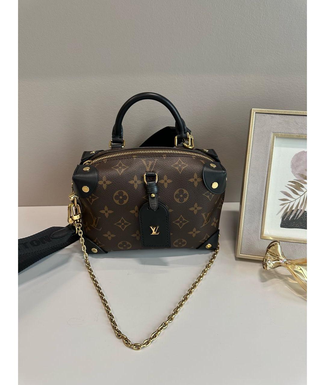 LOUIS VUITTON Коричневая кожаная сумка через плечо, фото 7