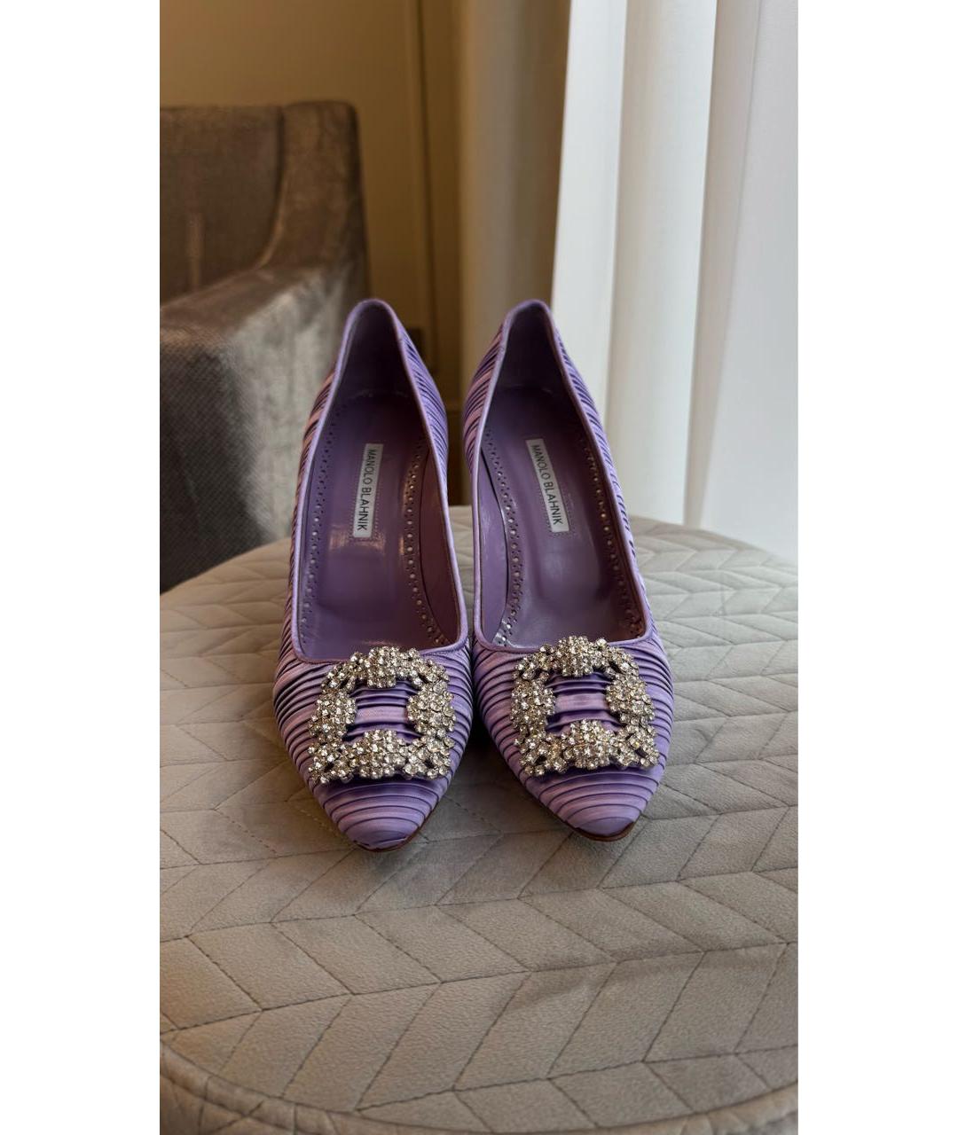 MANOLO BLAHNIK Фиолетовые текстильные туфли, фото 2
