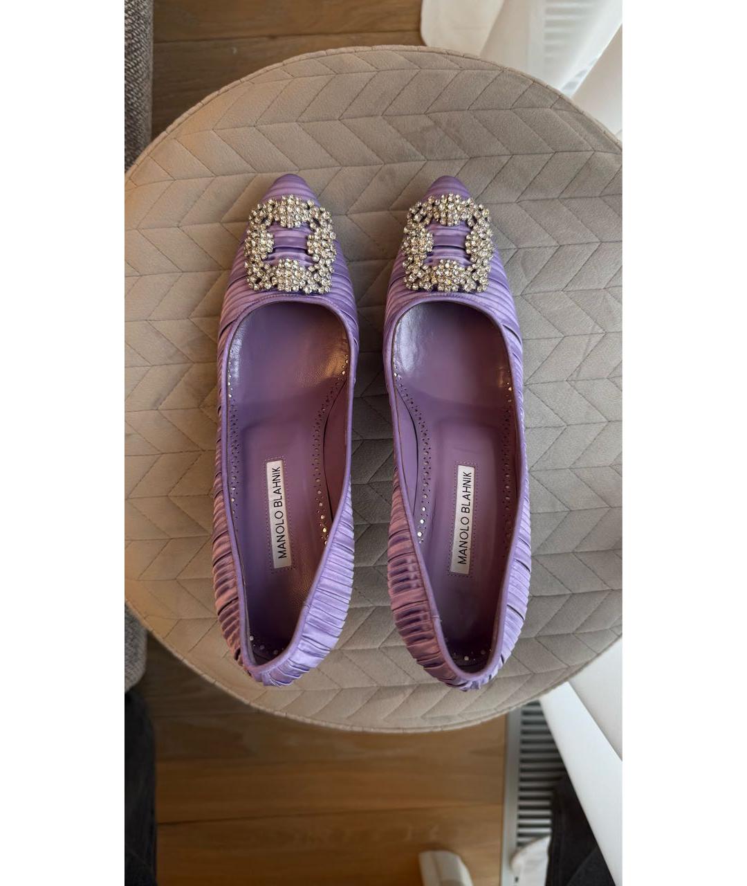 MANOLO BLAHNIK Фиолетовые текстильные туфли, фото 3