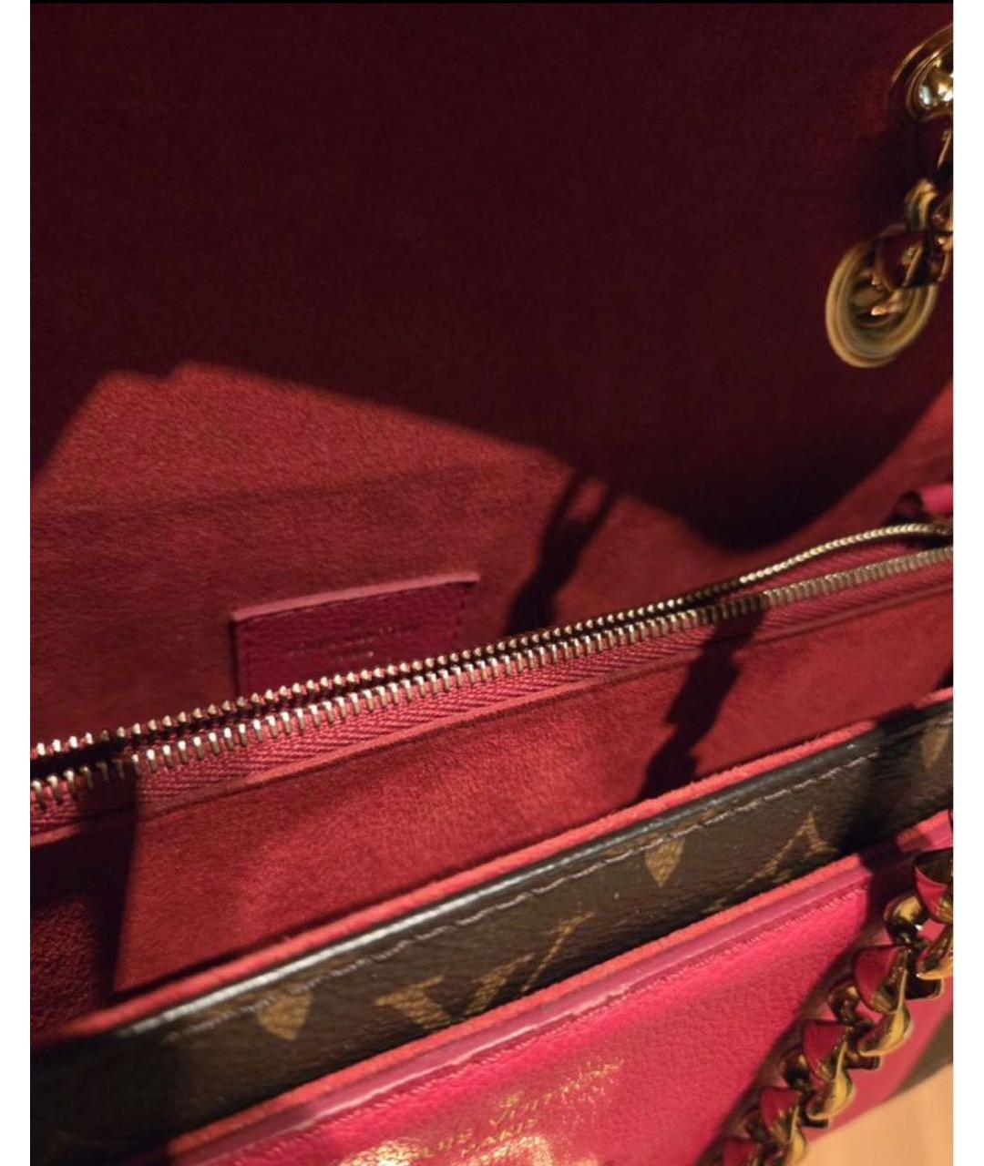 LOUIS VUITTON Коричневая кожаная сумка через плечо, фото 4
