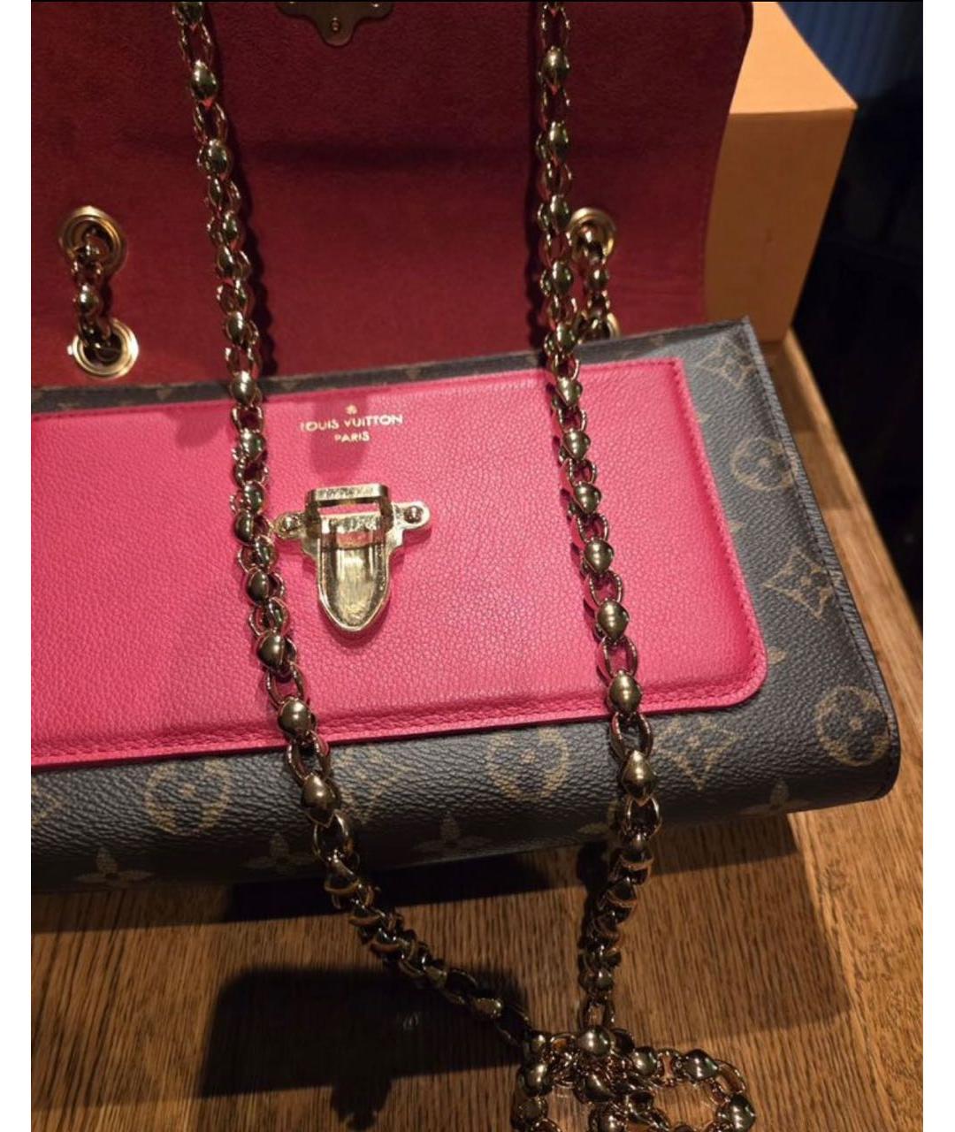 LOUIS VUITTON Коричневая кожаная сумка через плечо, фото 7
