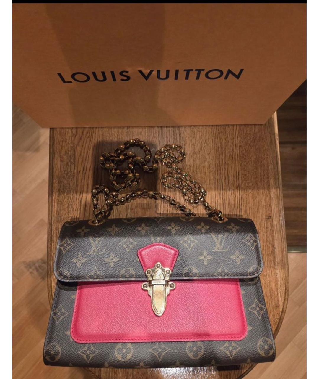 LOUIS VUITTON Коричневая кожаная сумка через плечо, фото 9
