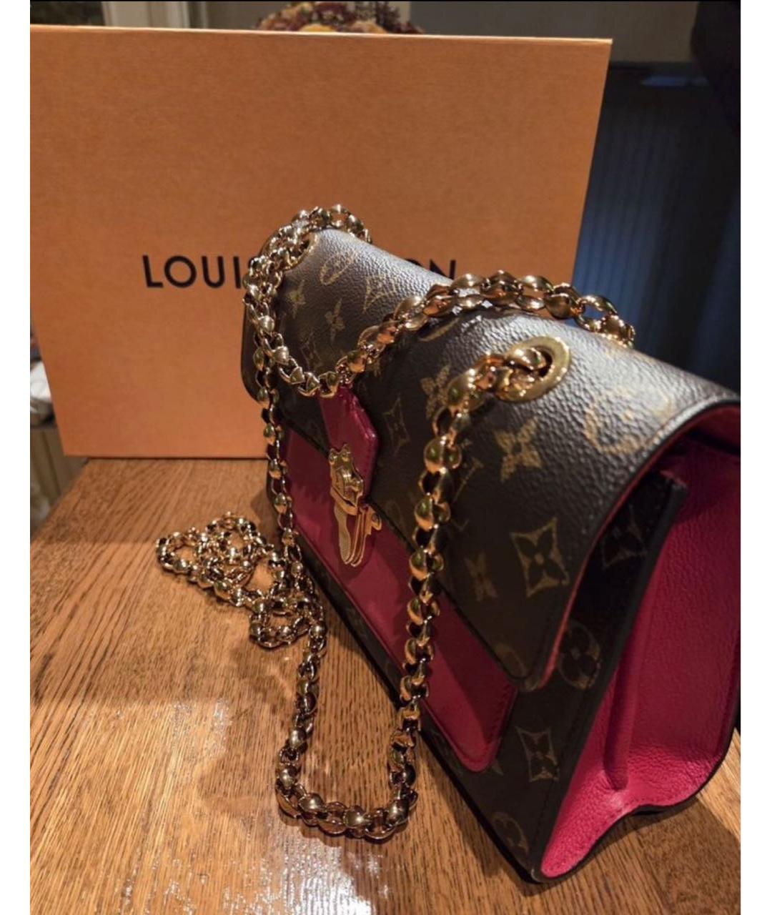 LOUIS VUITTON Коричневая кожаная сумка через плечо, фото 2