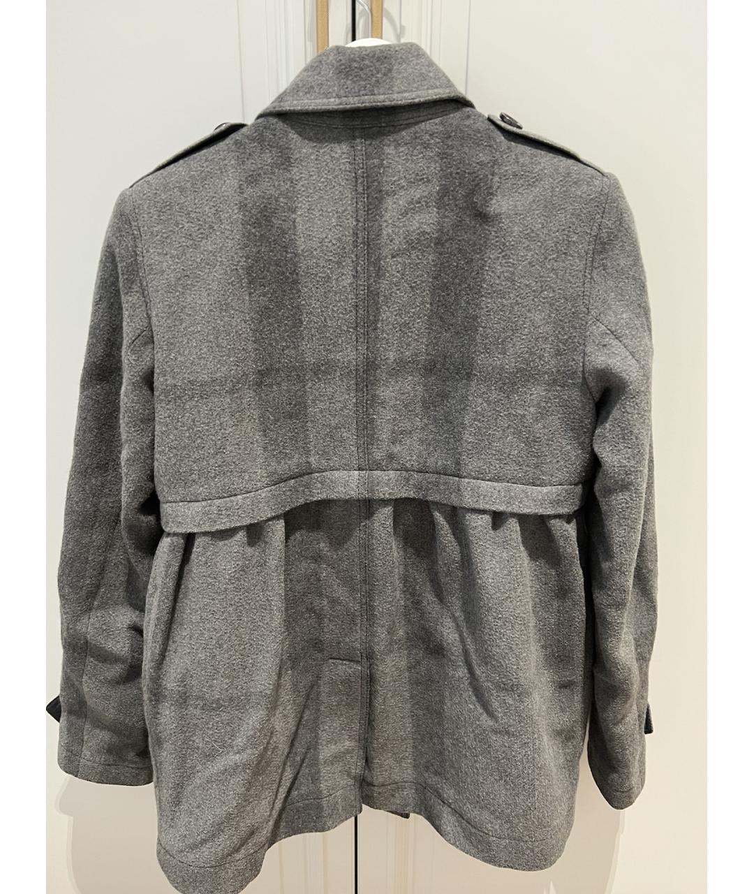 BURBERRY Серое шерстяное пальто, фото 2
