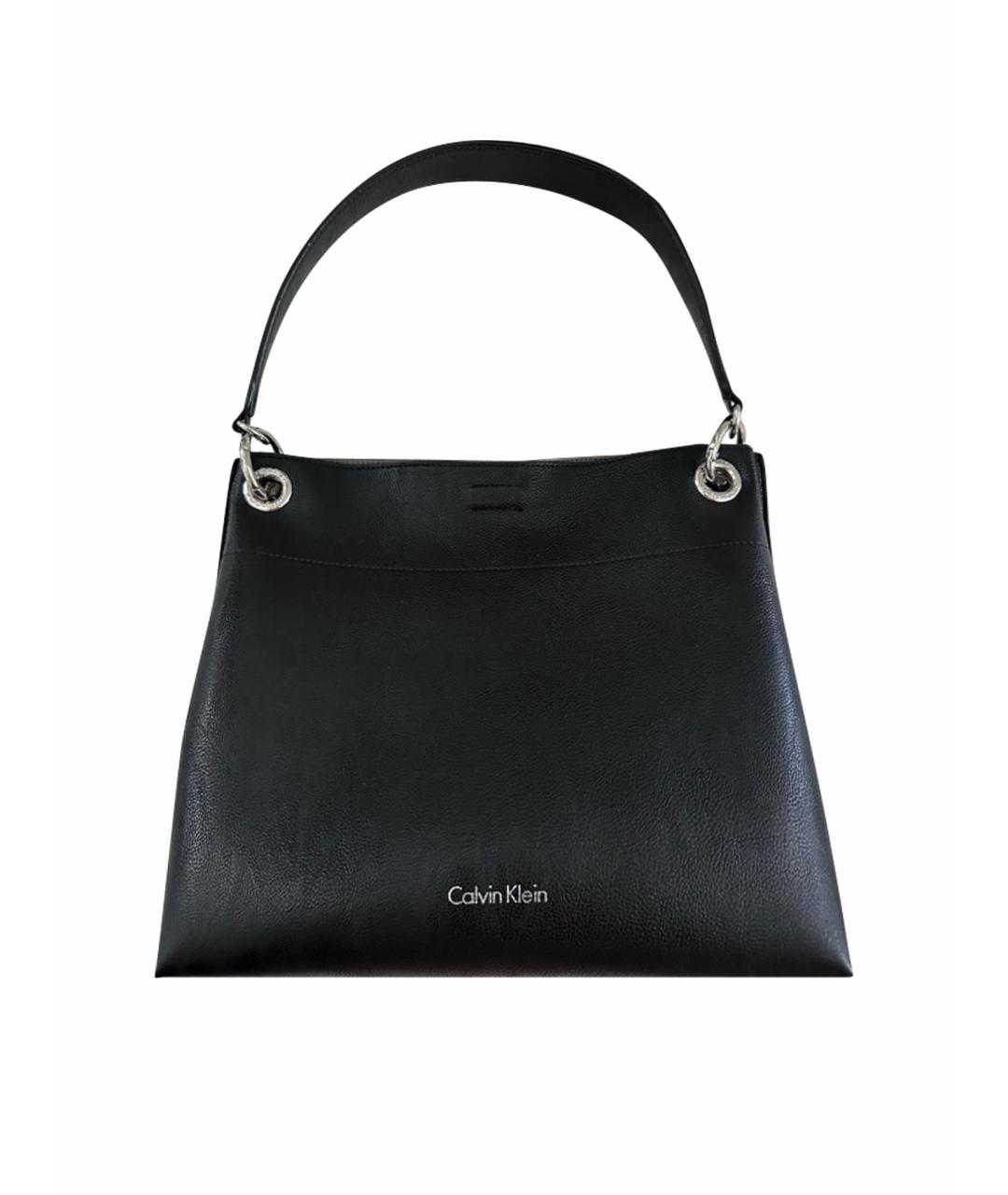 CALVIN KLEIN Черная сумка тоут из искусственной кожи, фото 1