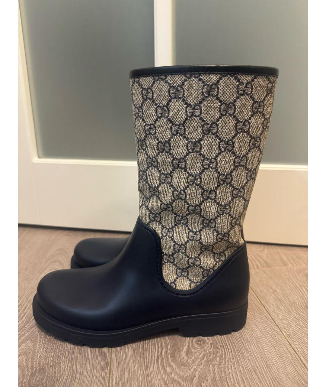 GUCCI Темно-синие резиновые сапоги, фото 5