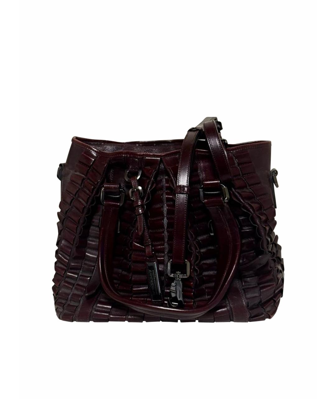 BURBERRY Черная кожаная сумка тоут, фото 1