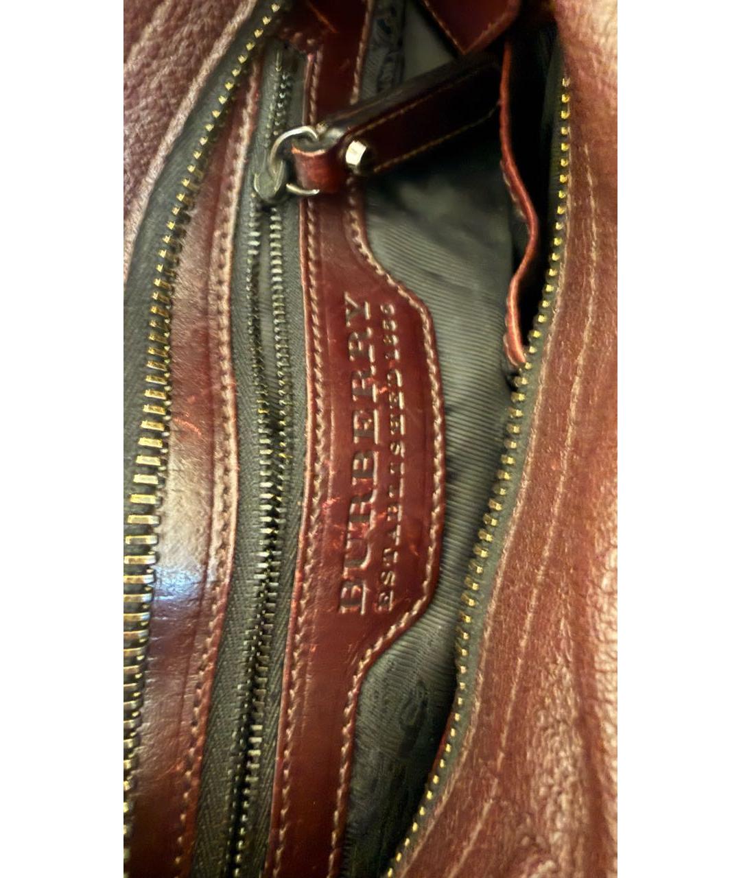BURBERRY Черная кожаная сумка тоут, фото 5