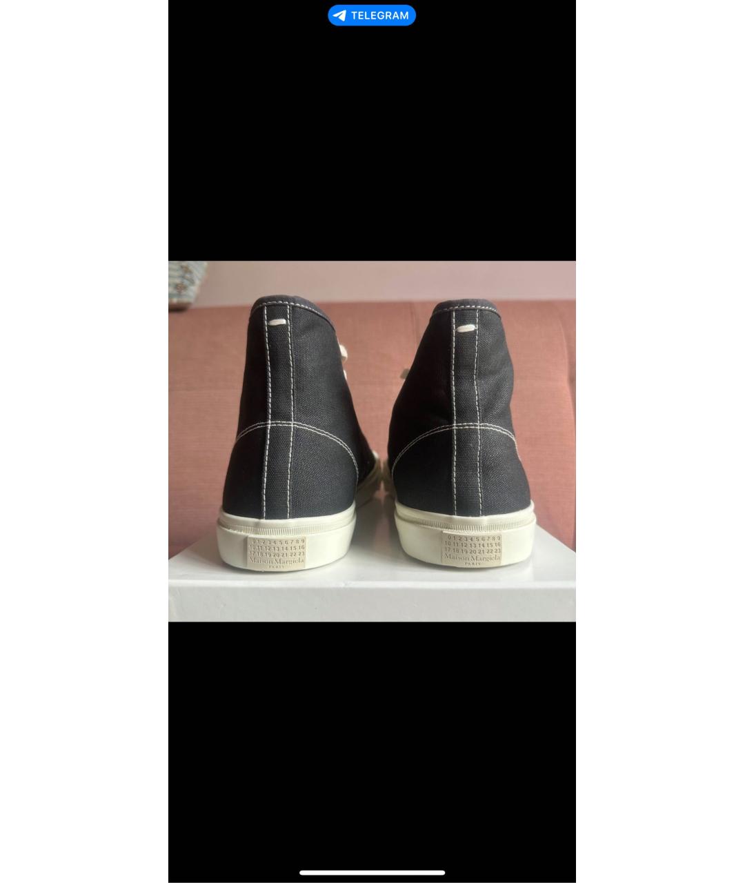 MAISON MARGIELA Черные синтетические высокие кроссовки / кеды, фото 4