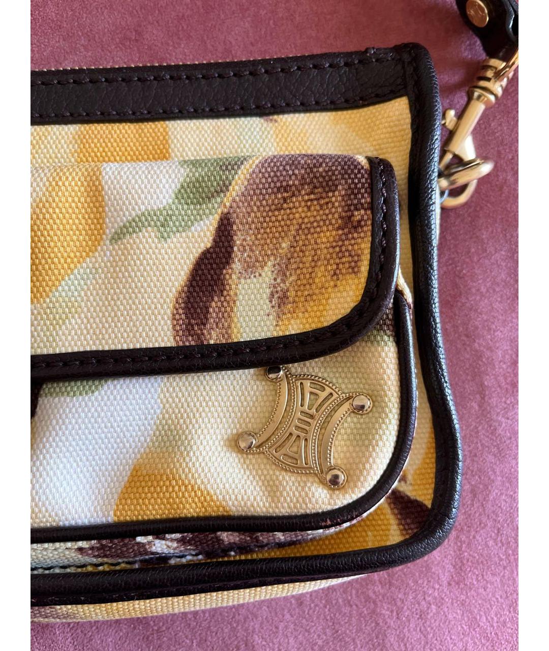 CELINE Бежевая тканевая сумка через плечо, фото 5