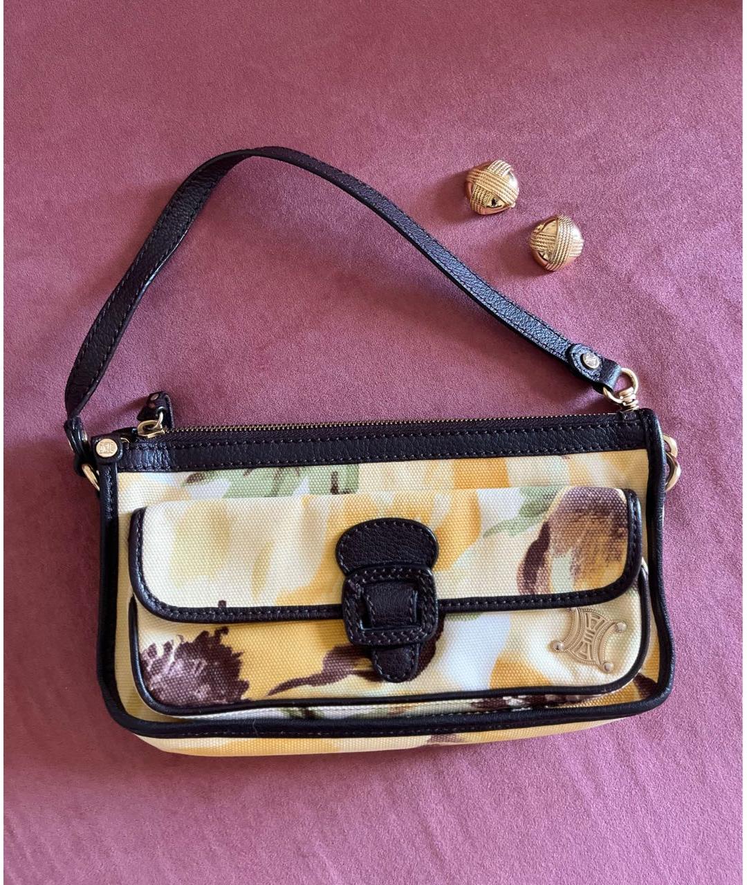 CELINE Бежевая тканевая сумка через плечо, фото 9