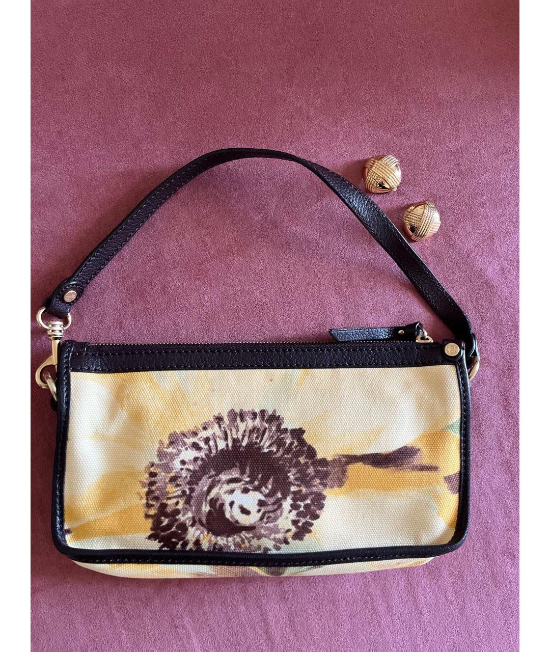 CELINE Бежевая тканевая сумка через плечо, фото 2