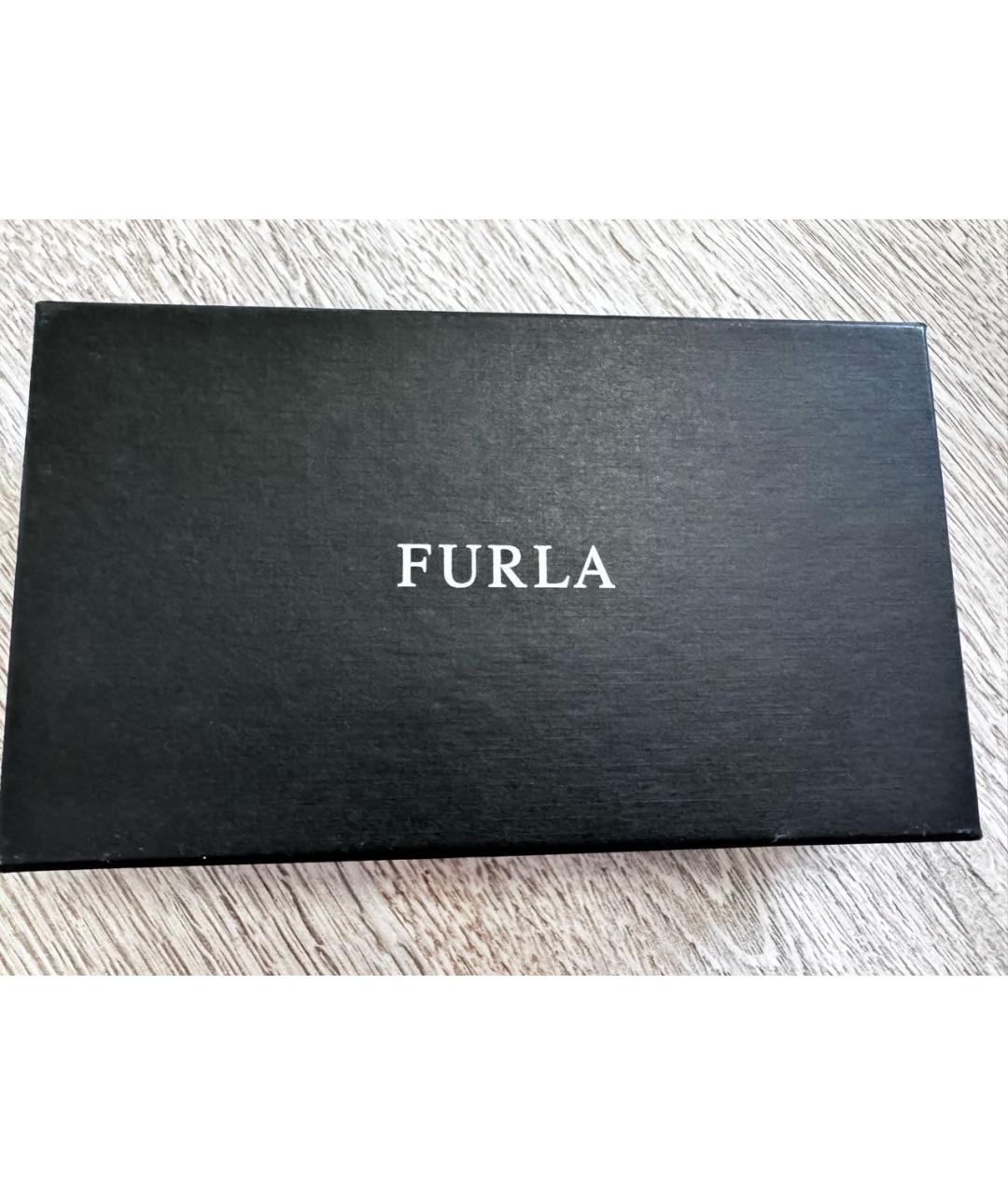 FURLA Черный кожаный кошелек, фото 5