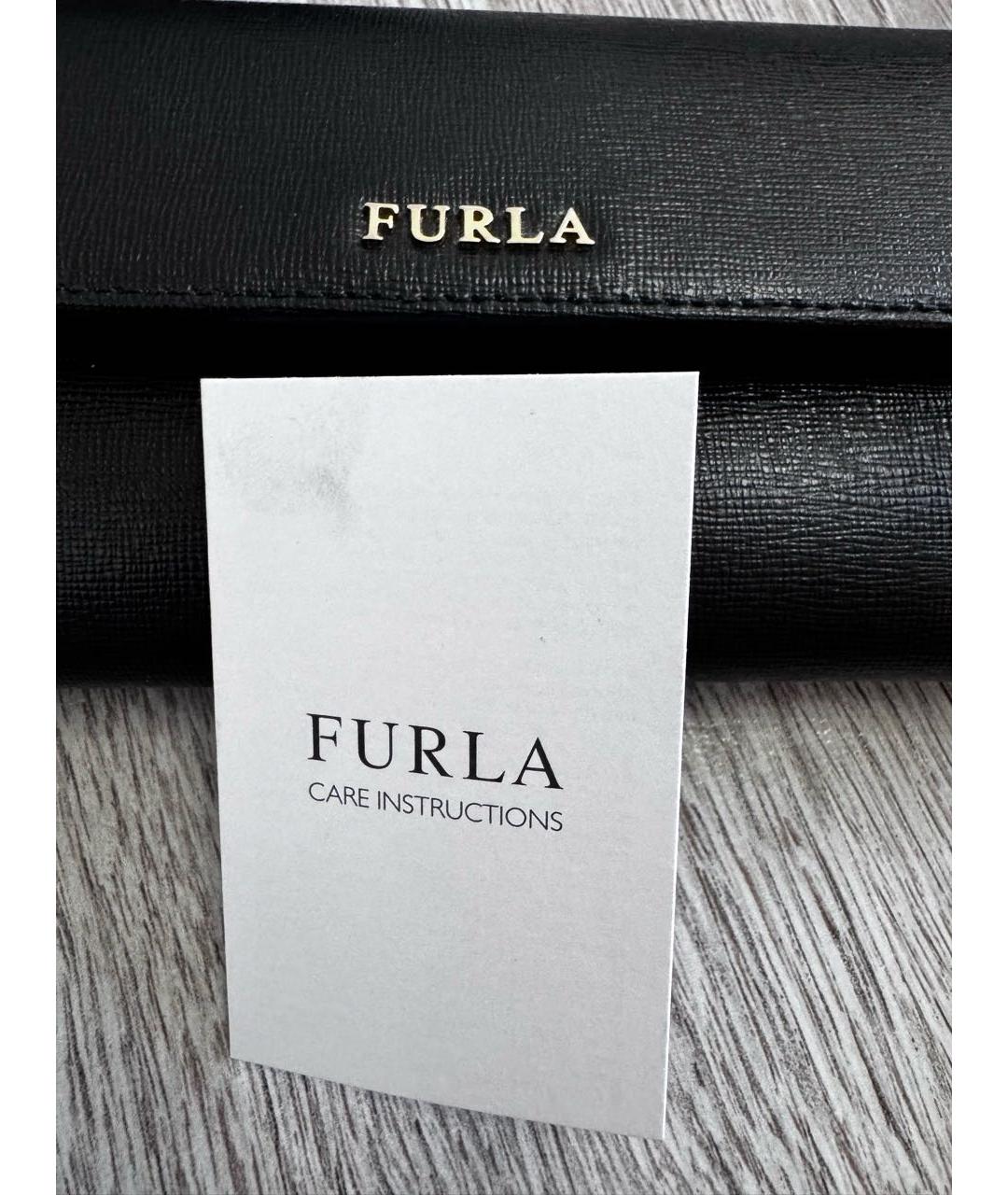 FURLA Черный кожаный кошелек, фото 7