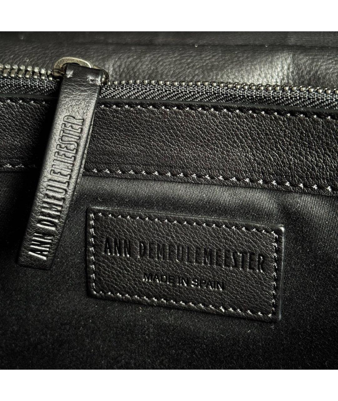 ANN DEMEULEMEESTER Черная кожаная сумка через плечо, фото 3